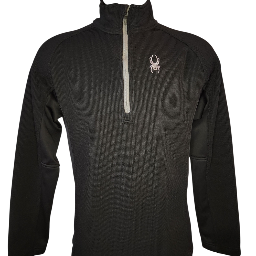 MINT SPYDER  HALF ZIP PULLOVER BLACK COLOR MEN SWEATER SIZE LARGE